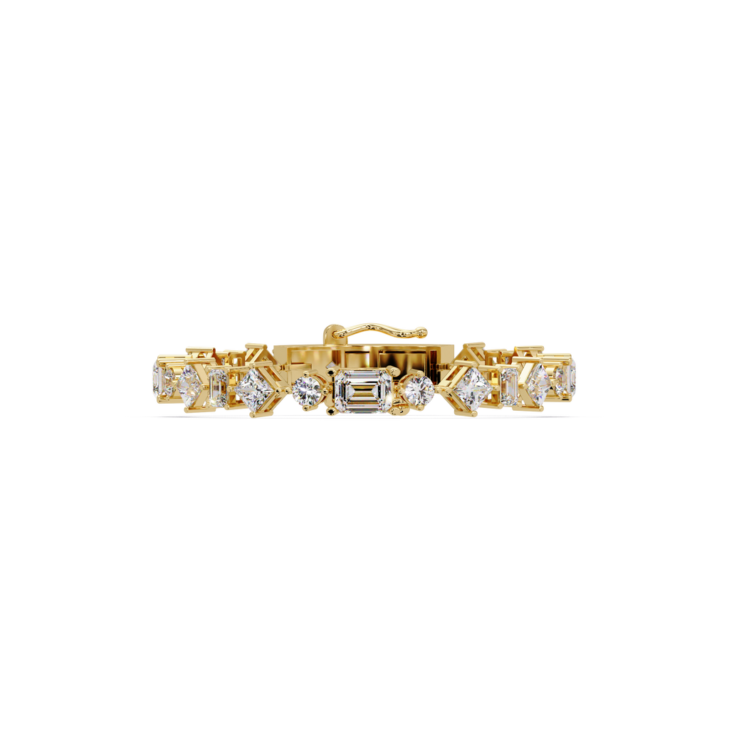 Luxury Emerald & Princess Cut Diamond Tennis Bracelet