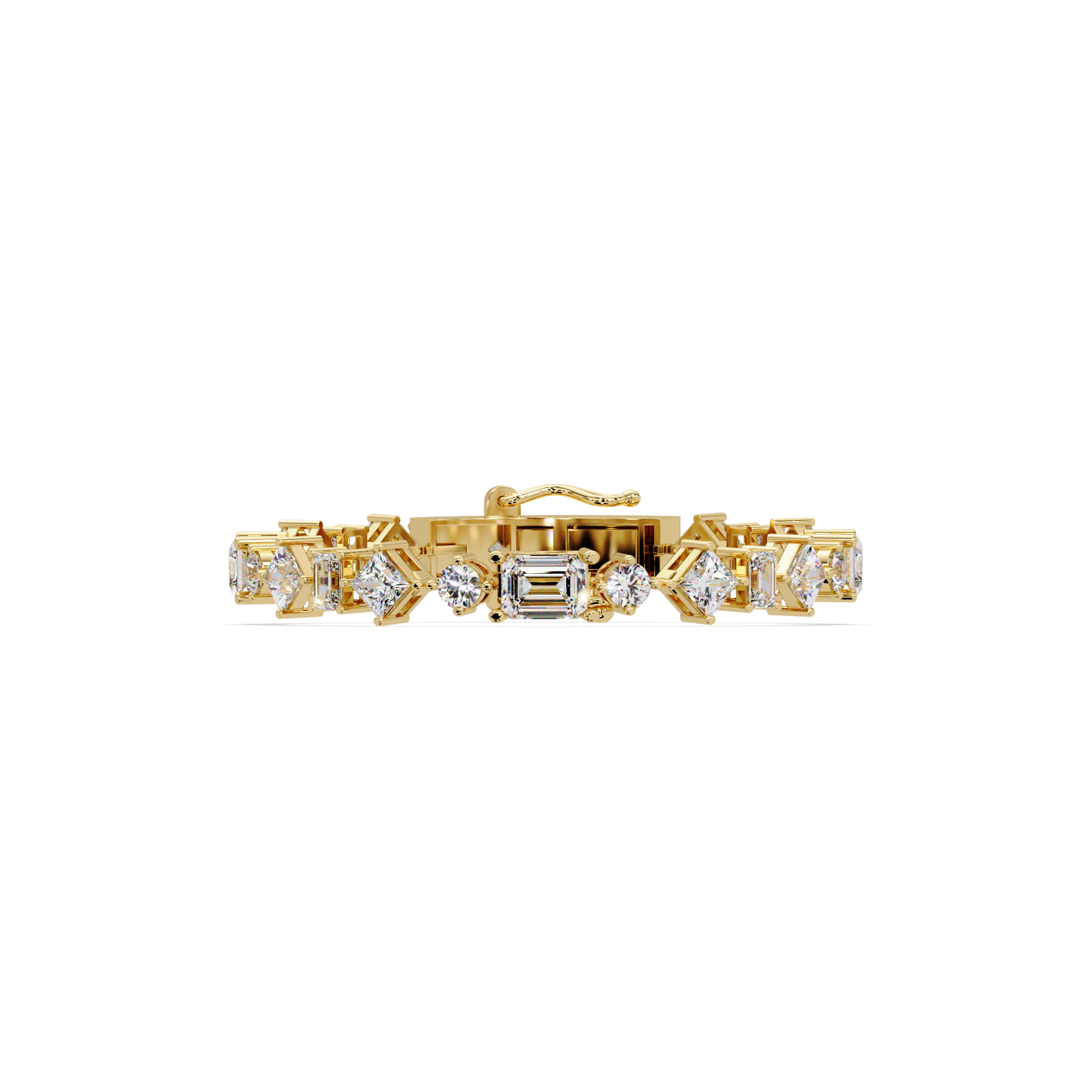Luxury Emerald & Princess Cut Diamond Tennis Bracelet