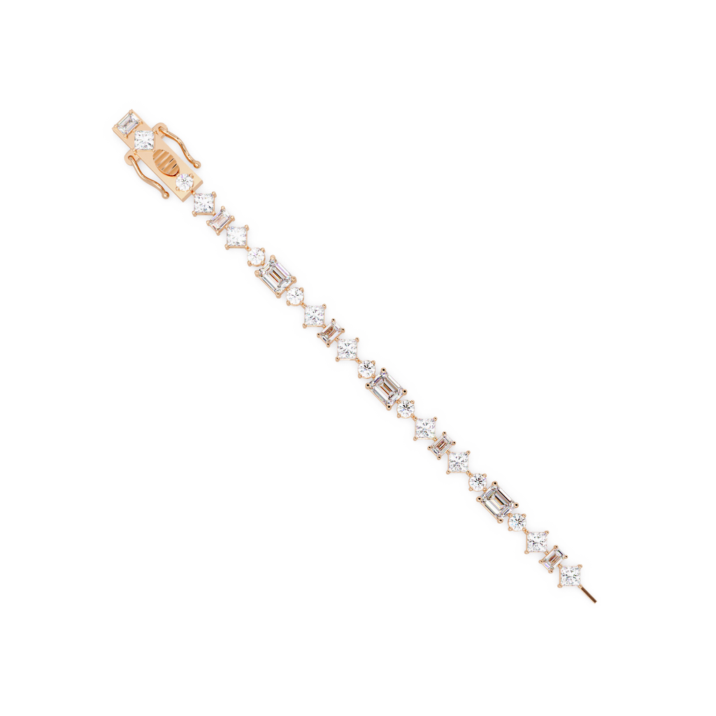 Luxury Emerald & Princess Cut Diamond Tennis Bracelet