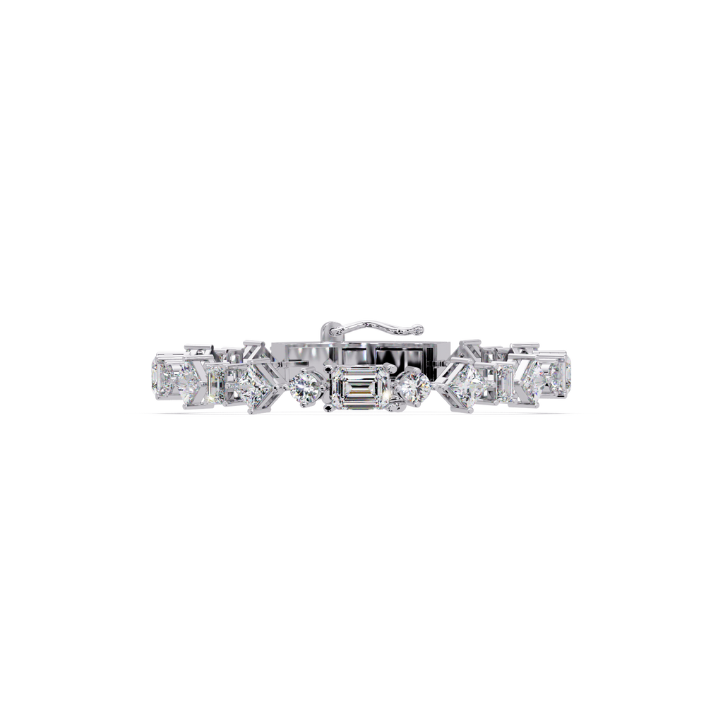 Luxury Emerald & Princess Cut Diamond Tennis Bracelet