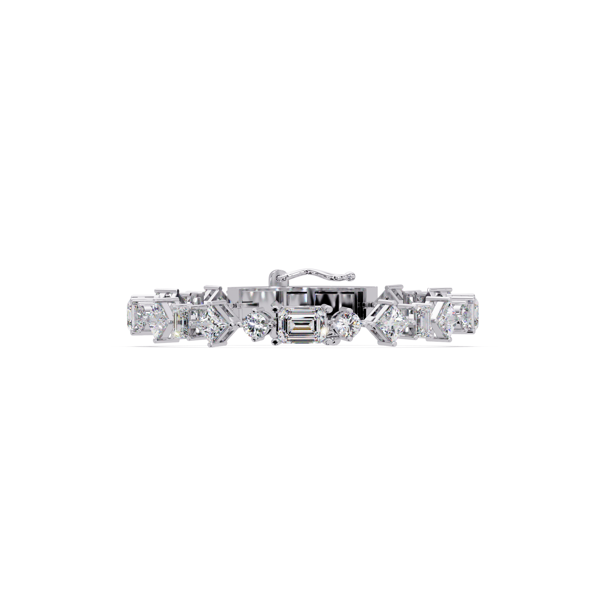 Luxury Emerald & Princess Cut Diamond Tennis Bracelet