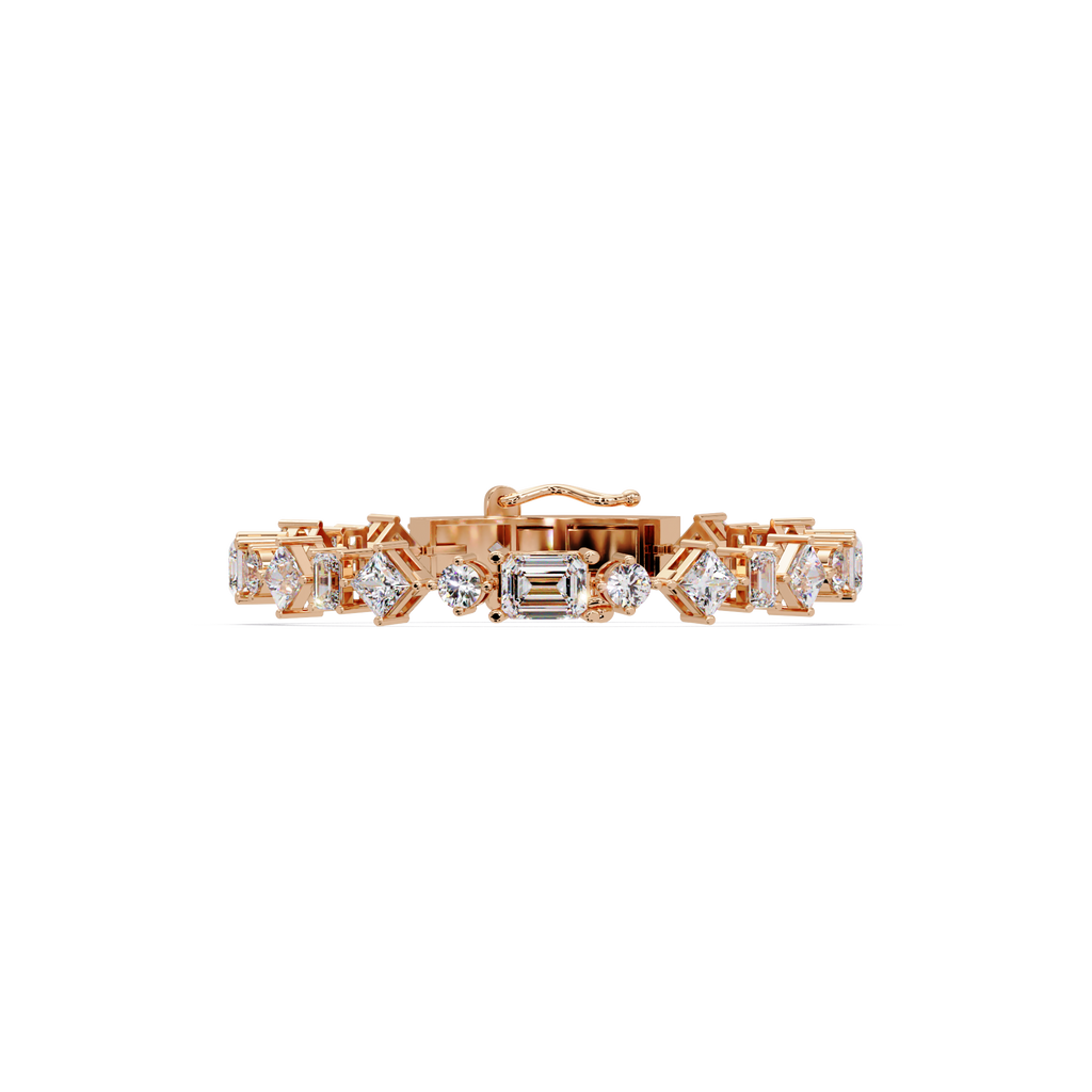 Luxury Emerald & Princess Cut Diamond Tennis Bracelet
