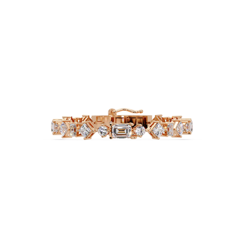 Luxury Emerald & Princess Cut Diamond Tennis Bracelet