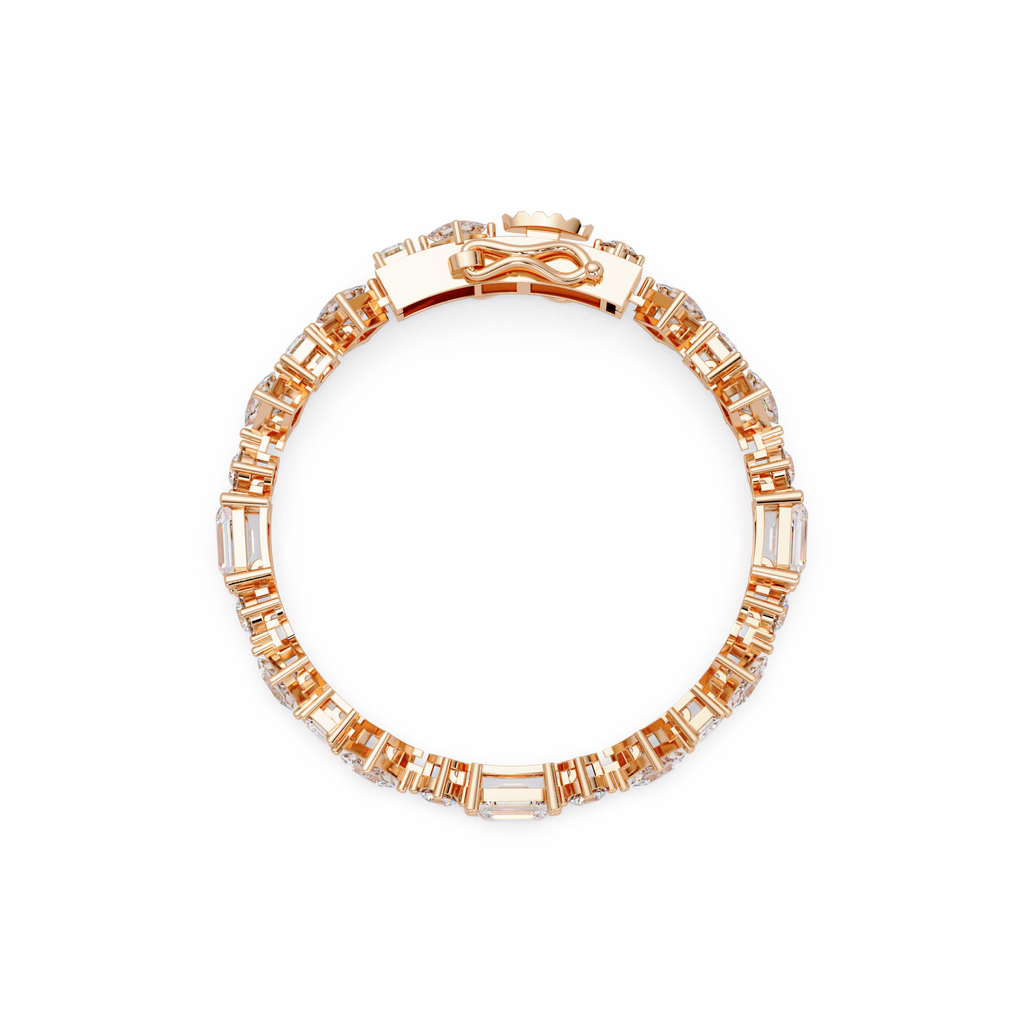 Luxury Emerald & Princess Cut Diamond Tennis Bracelet