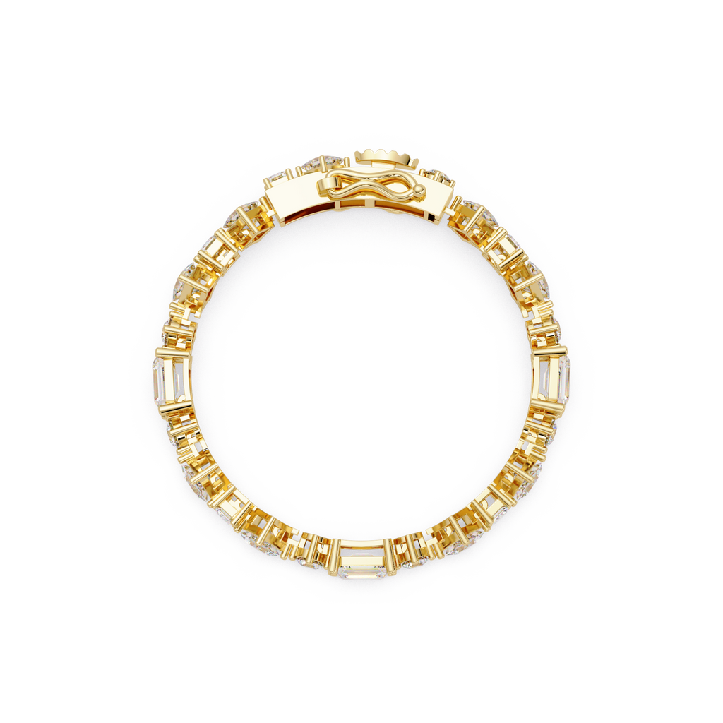 Luxury Emerald & Princess Cut Diamond Tennis Bracelet