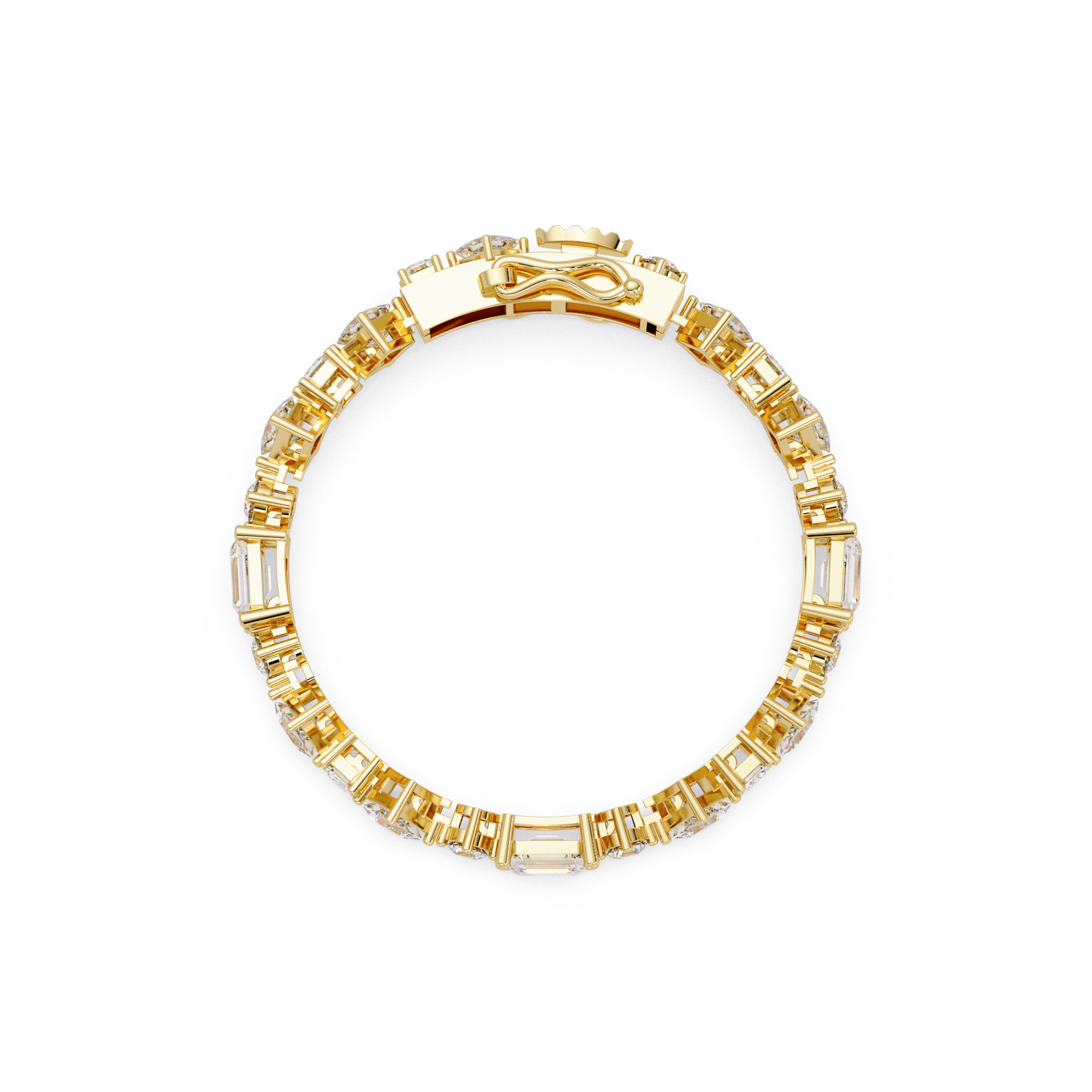Luxury Emerald & Princess Cut Diamond Tennis Bracelet