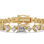 Luxury Emerald & Princess Cut Diamond Tennis Bracelet