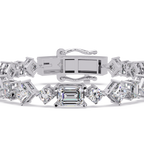Luxury Emerald & Princess Cut Diamond Tennis Bracelet