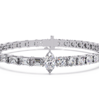 Luxury Two-Tone Tennis Bracelet with Marquise Center Stone
