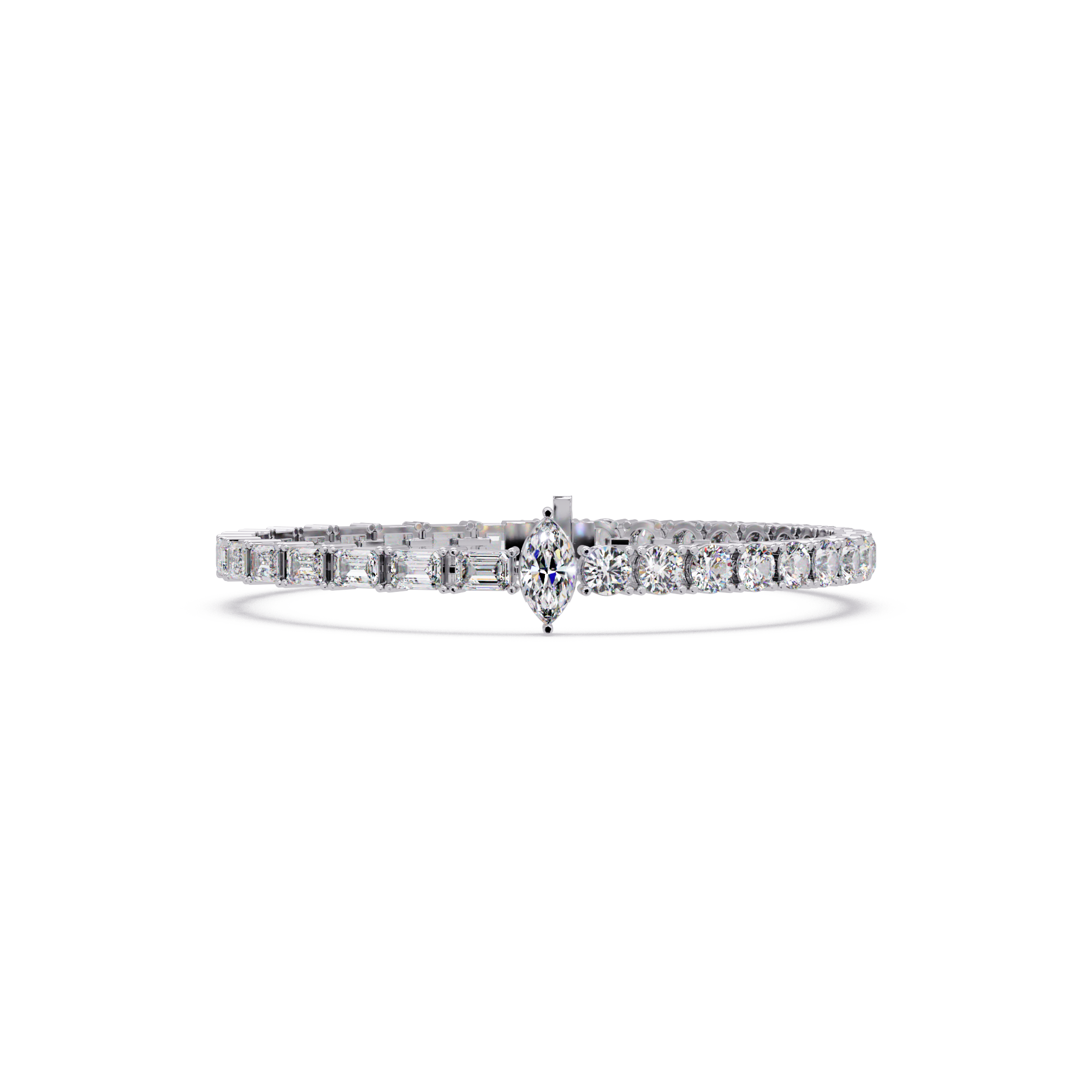 Luxury Two-Tone Tennis Bracelet with Marquise Center Stone