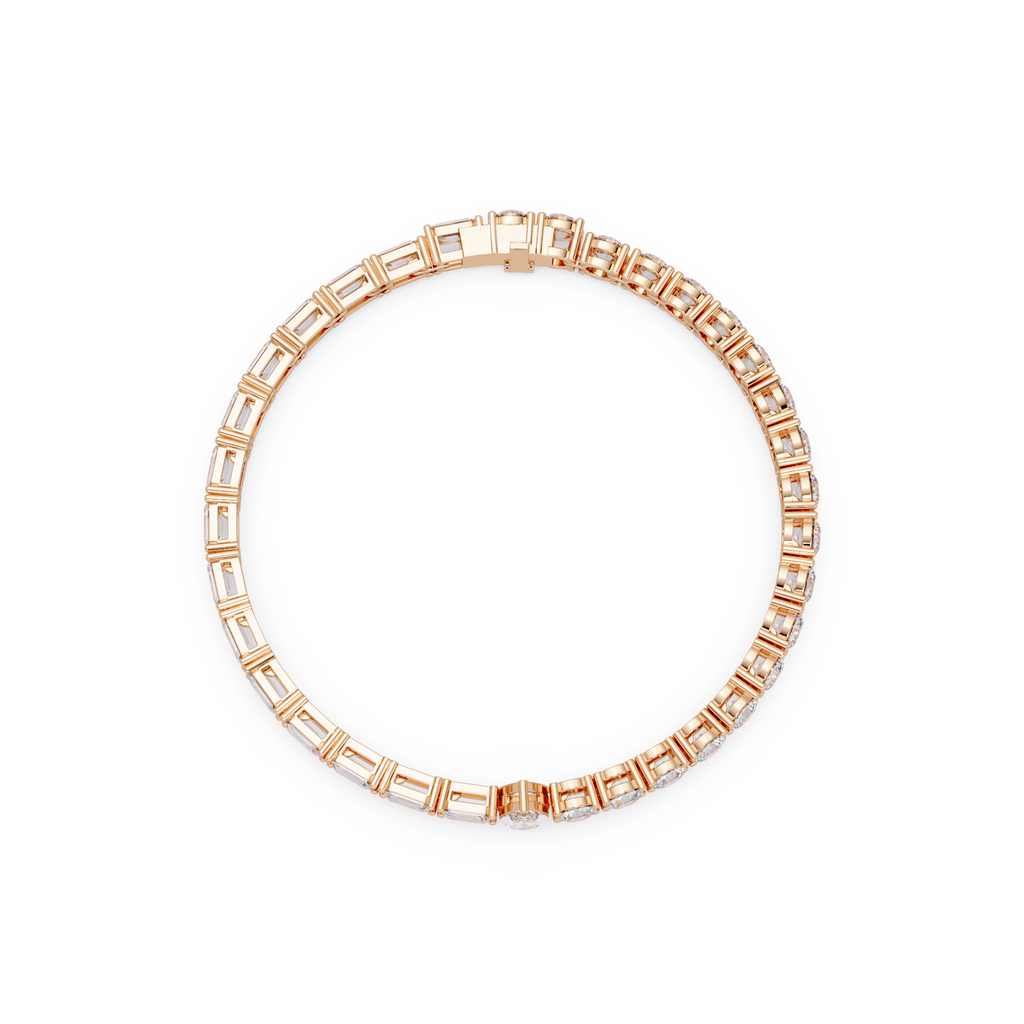 Luxury Two-Tone Tennis Bracelet with Marquise Center Stone