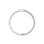 Luxury Two-Tone Tennis Bracelet with Marquise Center Stone