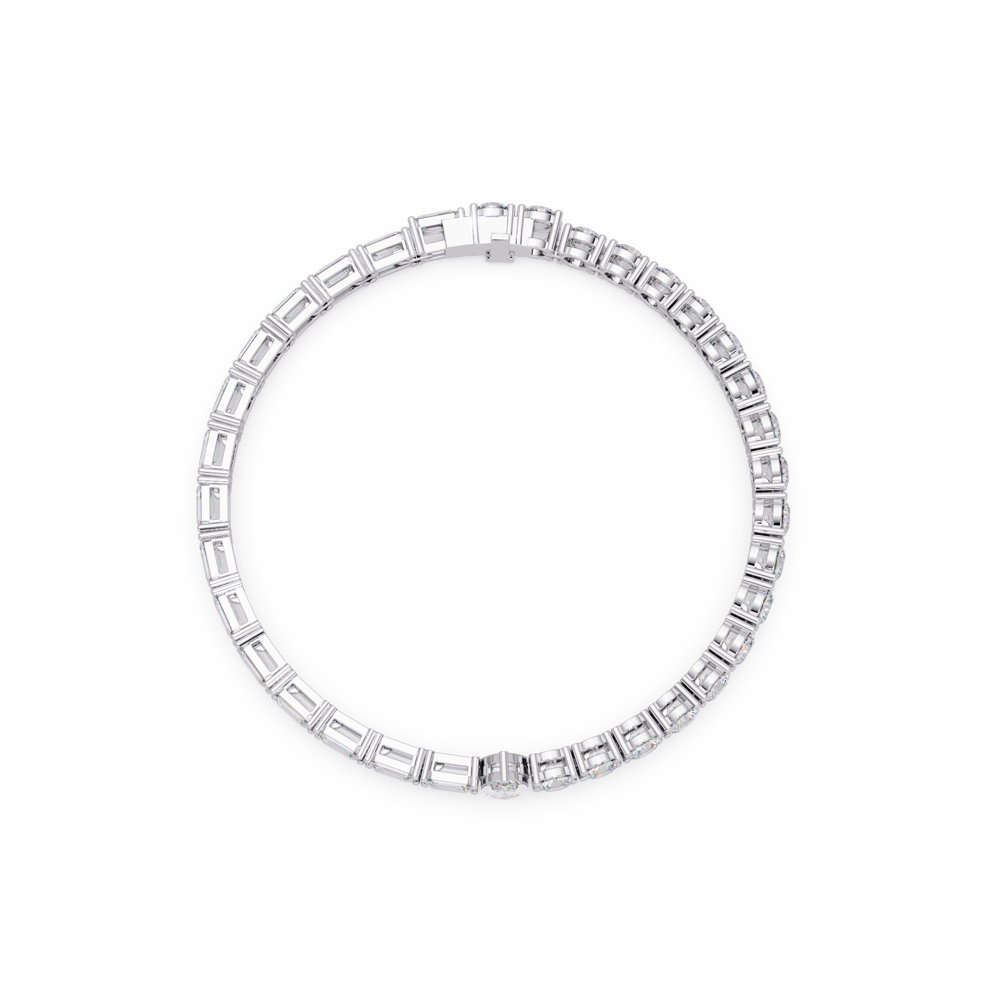 Luxury Two-Tone Tennis Bracelet with Marquise Center Stone