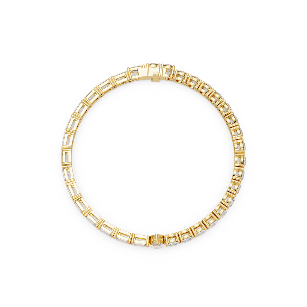 Luxury Two-Tone Tennis Bracelet with Marquise Center Stone