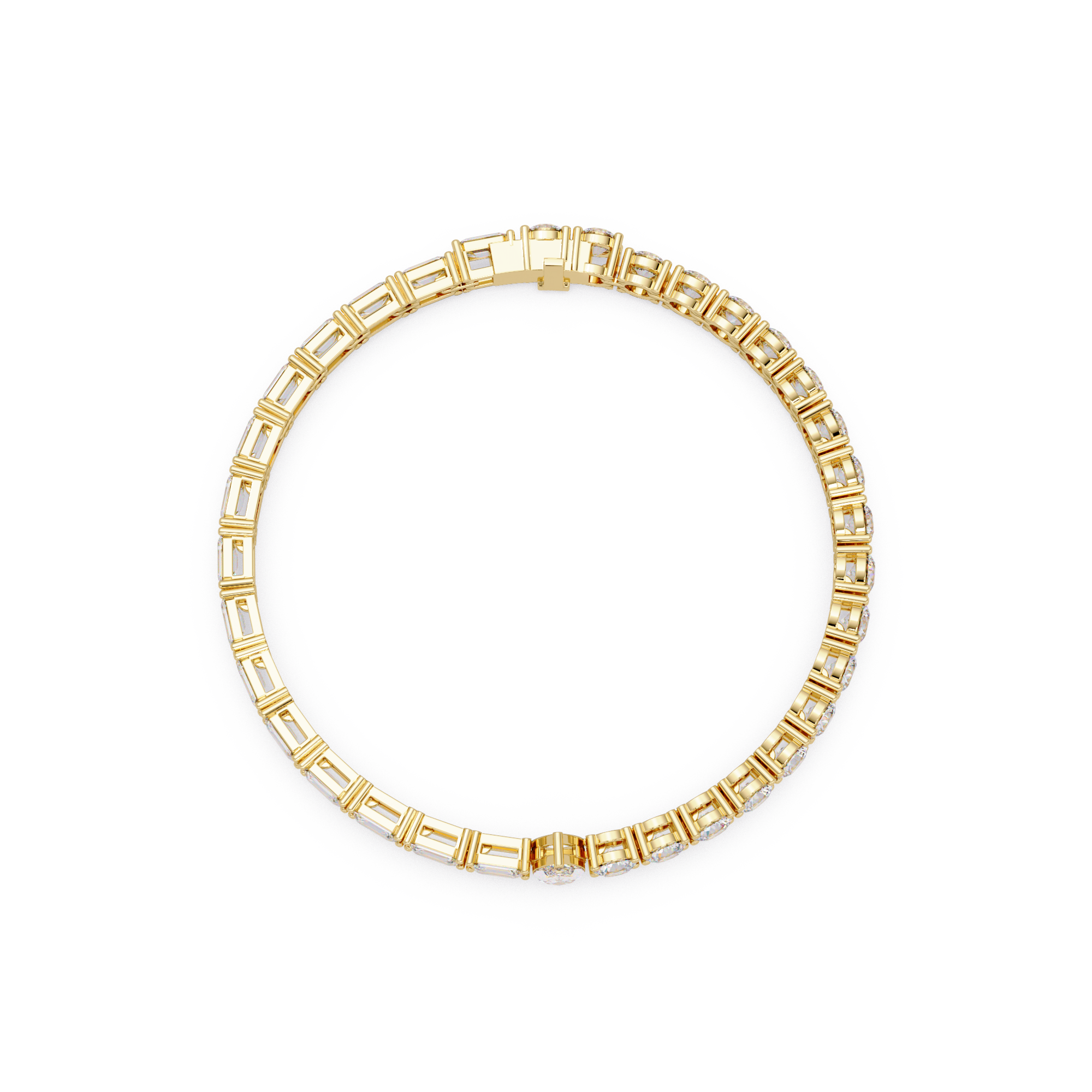 Luxury Two-Tone Tennis Bracelet with Marquise Center Stone