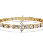 Luxury Two-Tone Tennis Bracelet with Marquise Center Stone