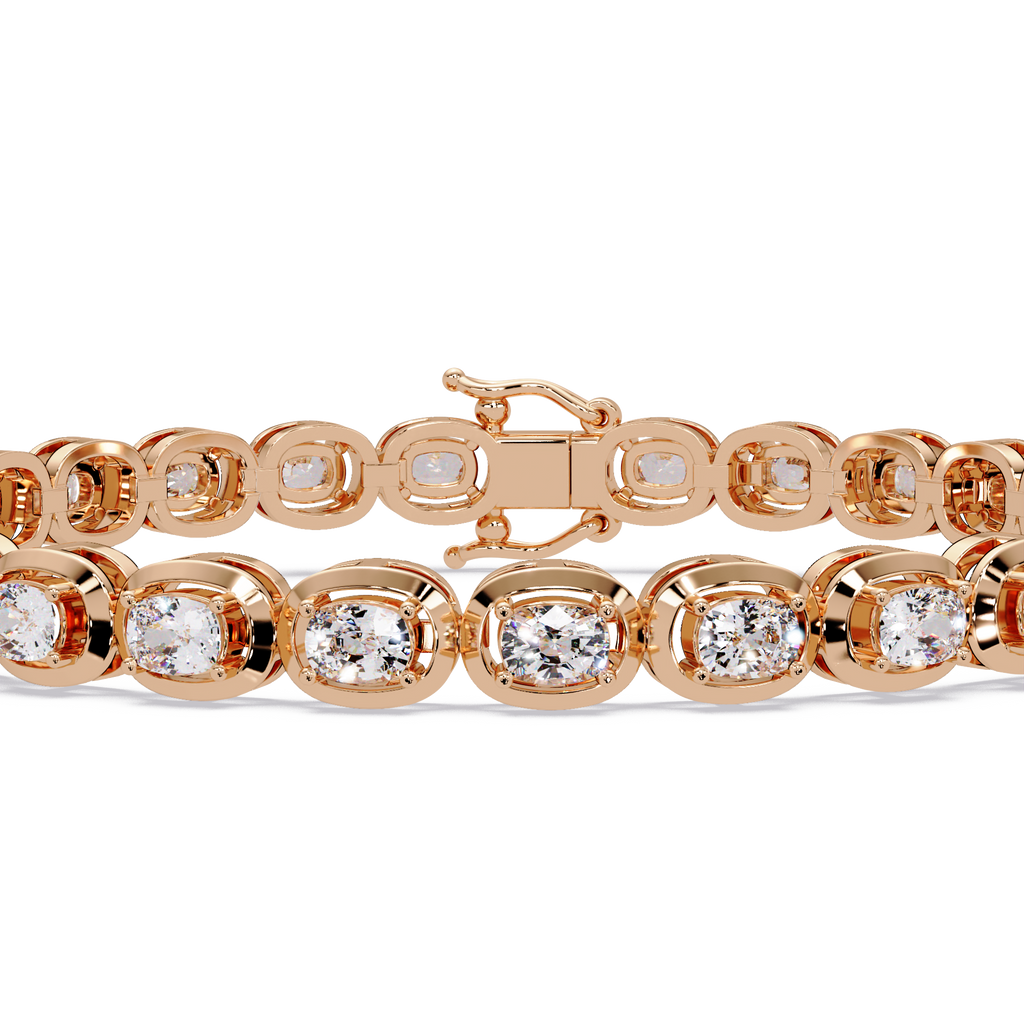 Luxury Oval Cut Diamond Tennis Bracelet