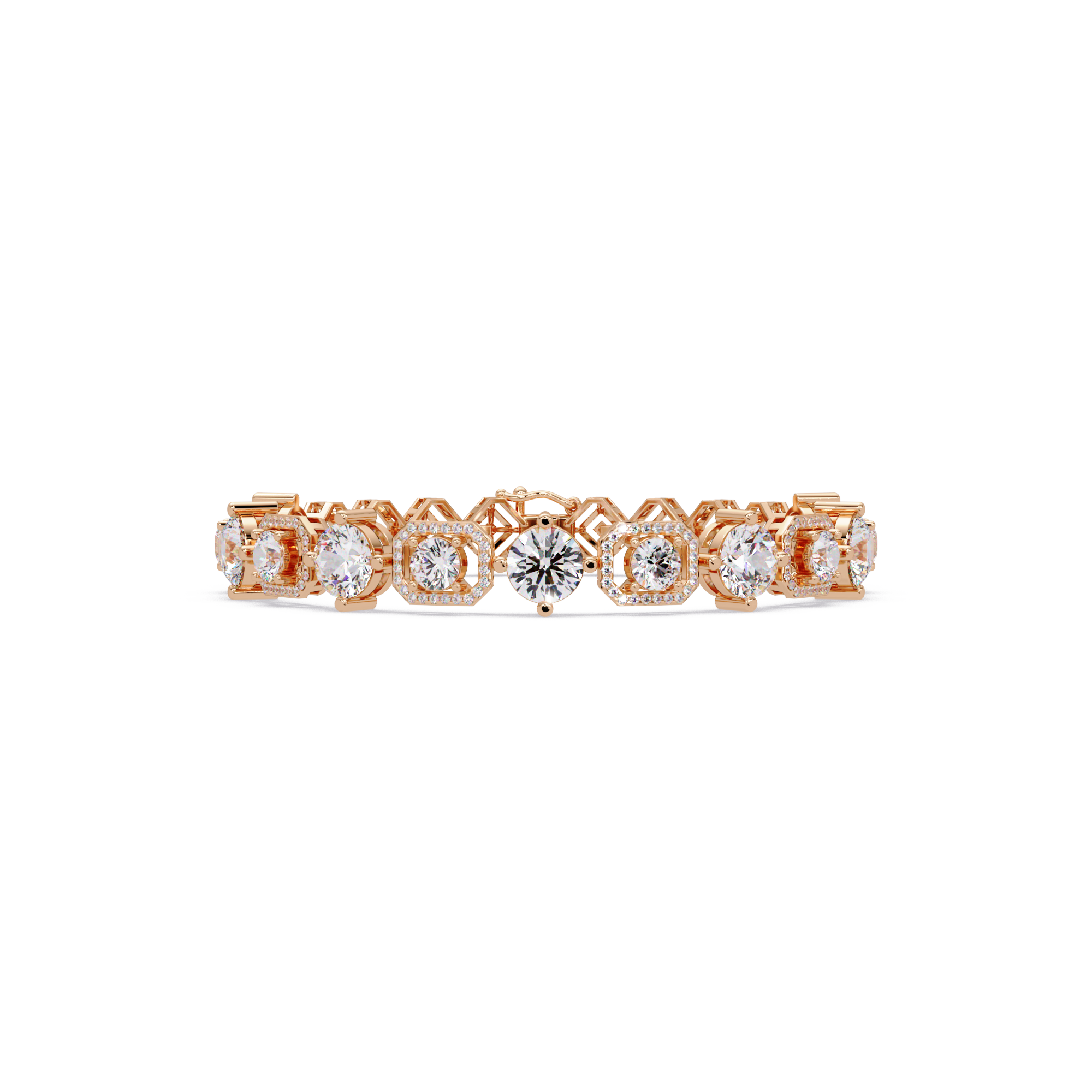 Luxury Round & Cushion Halo Diamond Tennis Bracelet