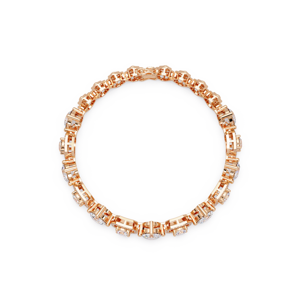 Luxury Round & Cushion Halo Diamond Tennis Bracelet