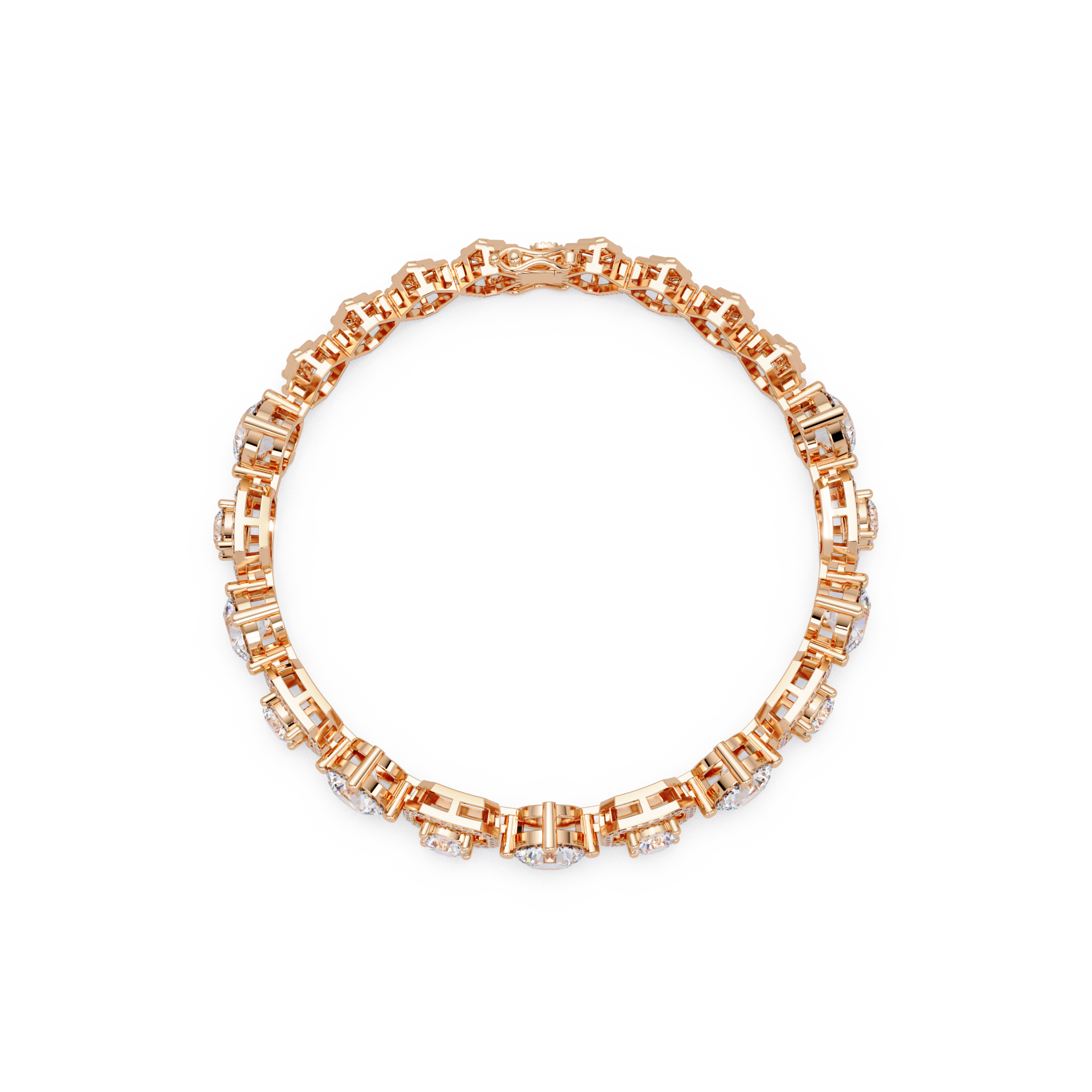 Luxury Round & Cushion Halo Diamond Tennis Bracelet
