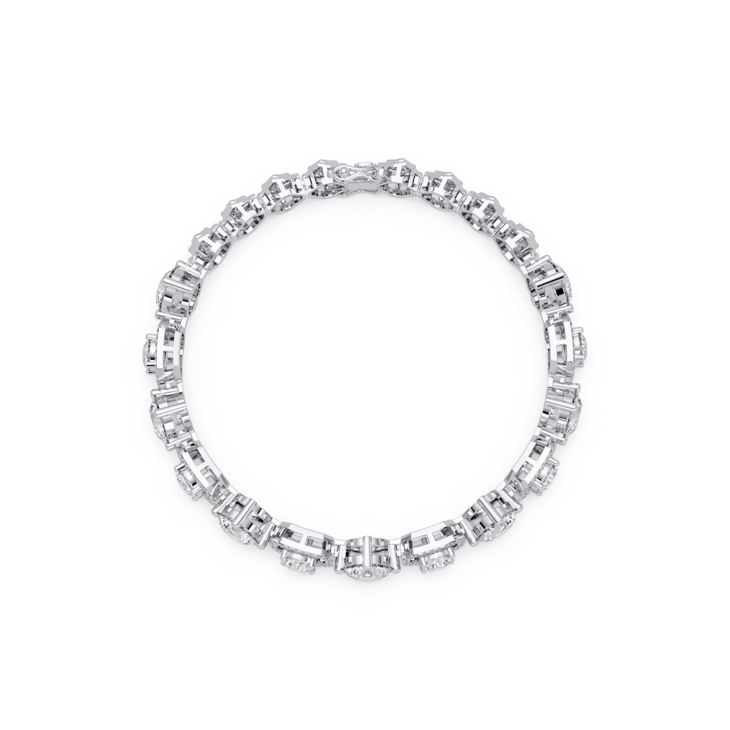 Luxury Round & Cushion Halo Diamond Tennis Bracelet