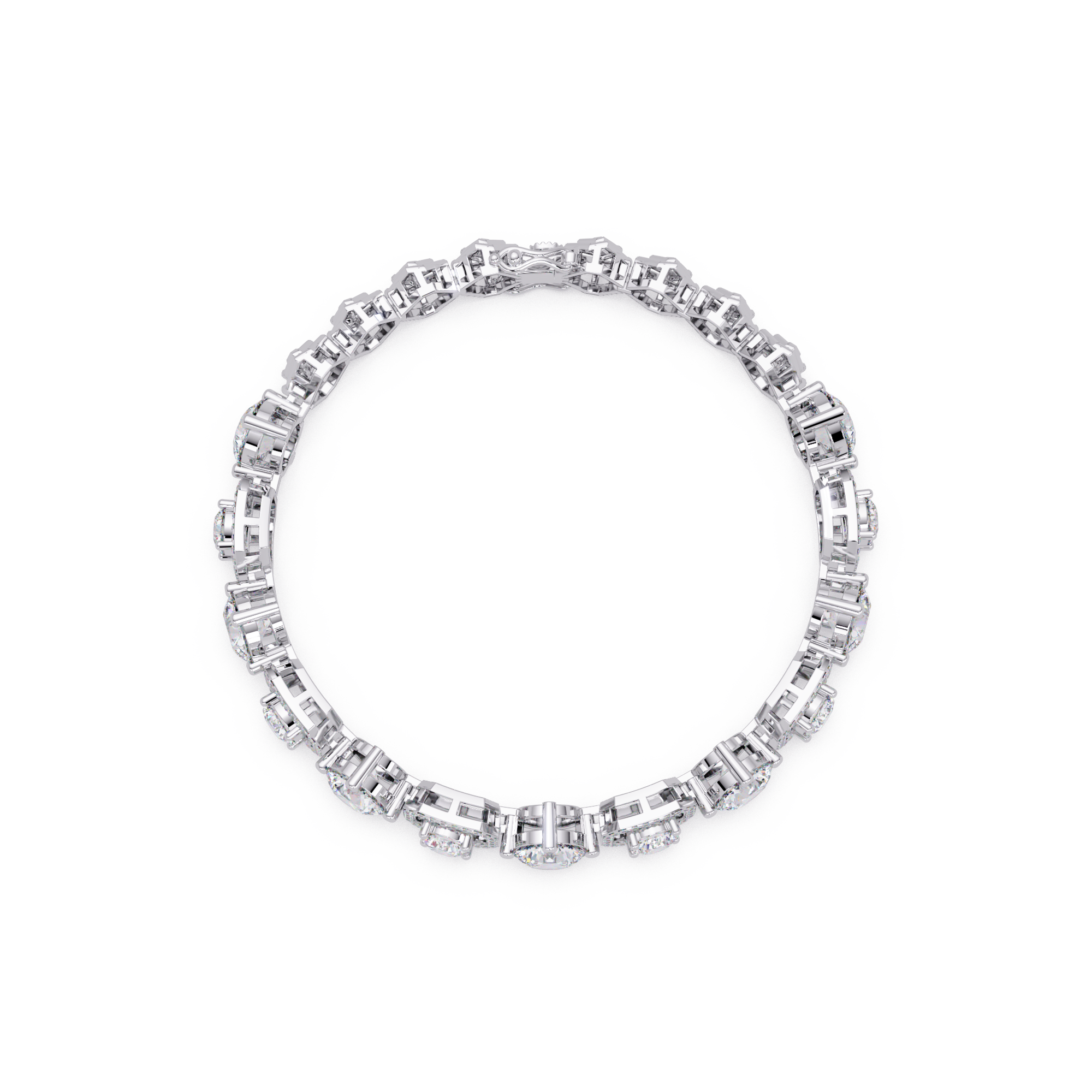 Luxury Round & Cushion Halo Diamond Tennis Bracelet