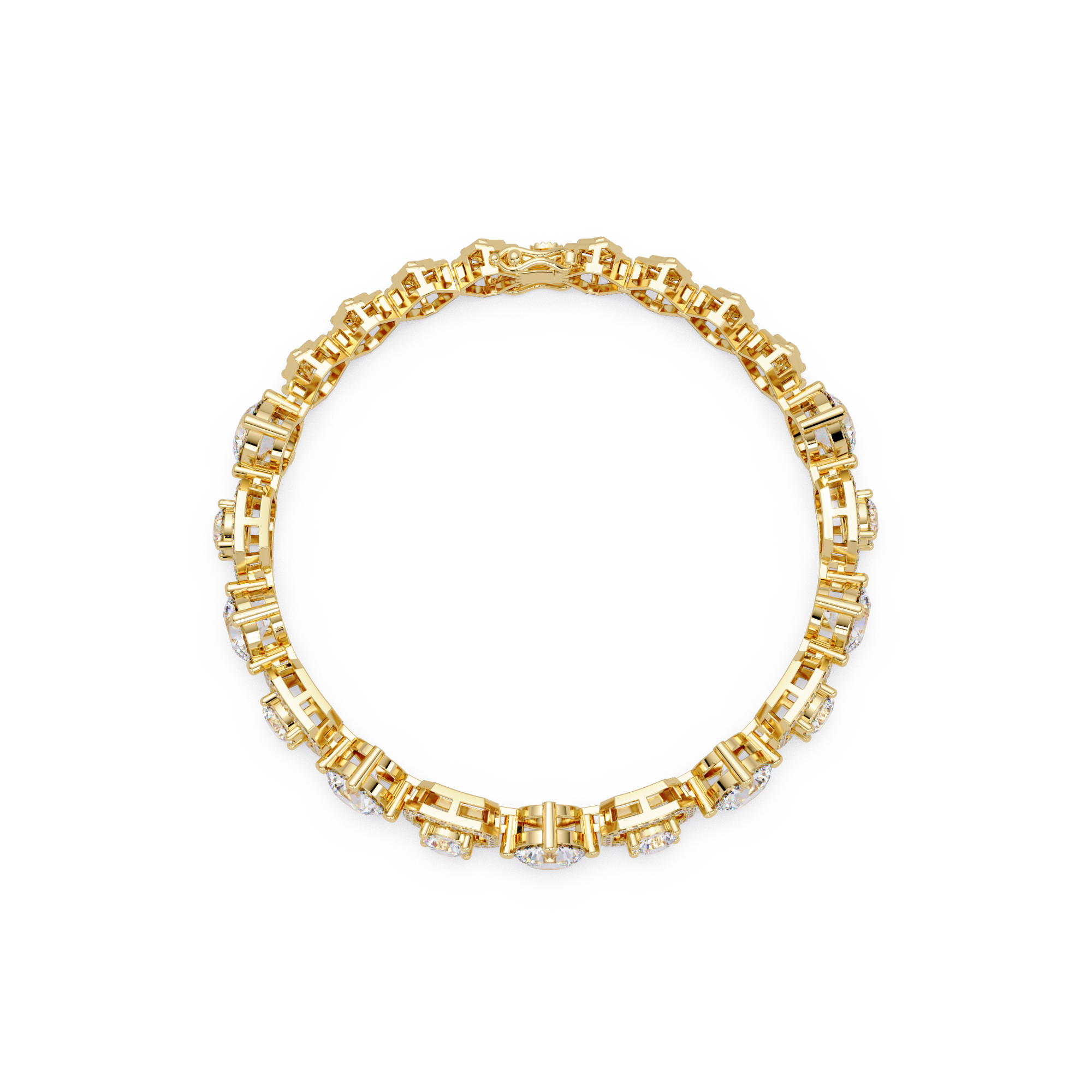 Luxury Round & Cushion Halo Diamond Tennis Bracelet