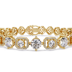 Luxury Round & Cushion Halo Diamond Tennis Bracelet