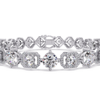 Luxury Round & Cushion Halo Diamond Tennis Bracelet