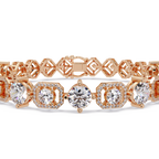 Luxury Round & Cushion Halo Diamond Tennis Bracelet