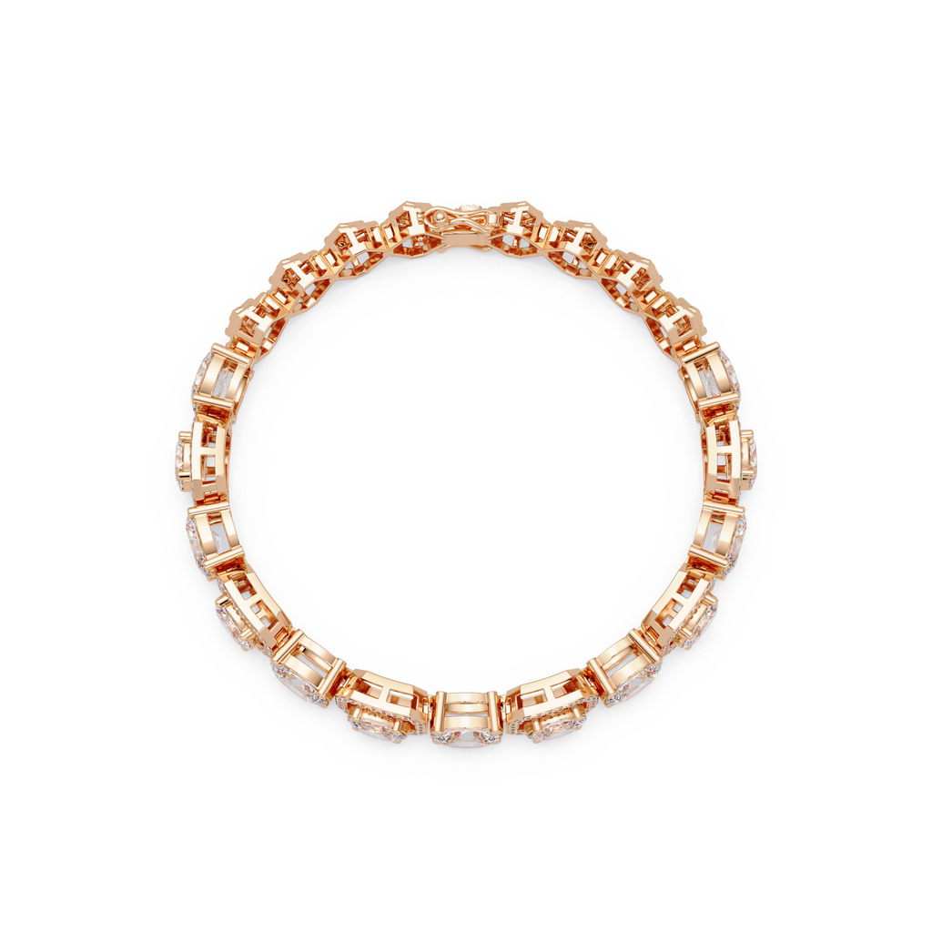 Luxury Oval & Cushion Halo Diamond Tennis Bracelet