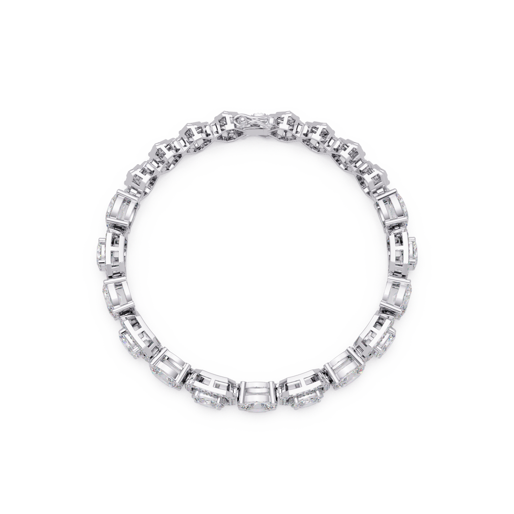 Luxury Oval & Cushion Halo Diamond Tennis Bracelet