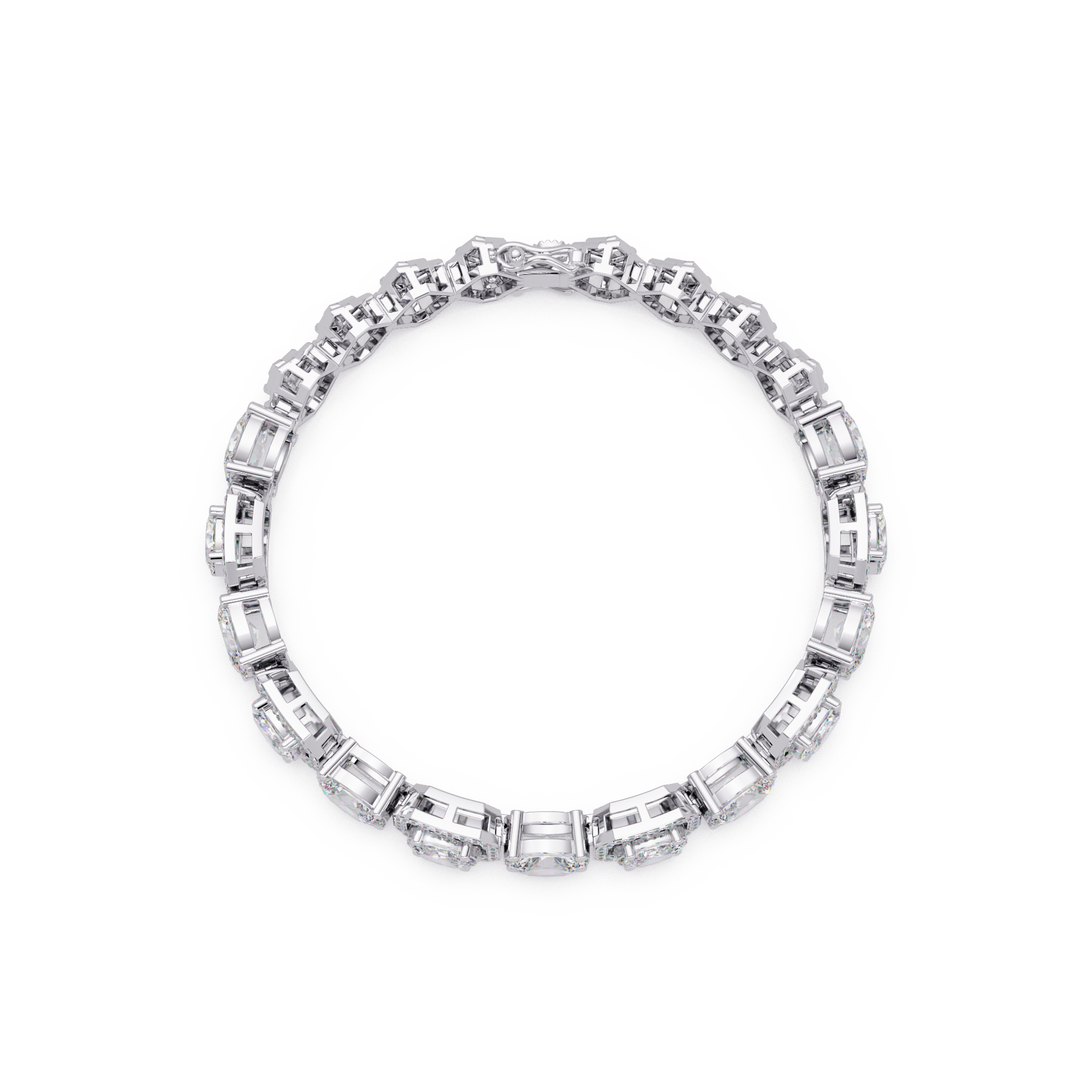 Luxury Oval & Cushion Halo Diamond Tennis Bracelet