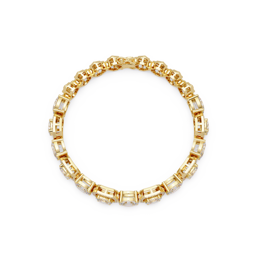 Luxury Oval & Cushion Halo Diamond Tennis Bracelet