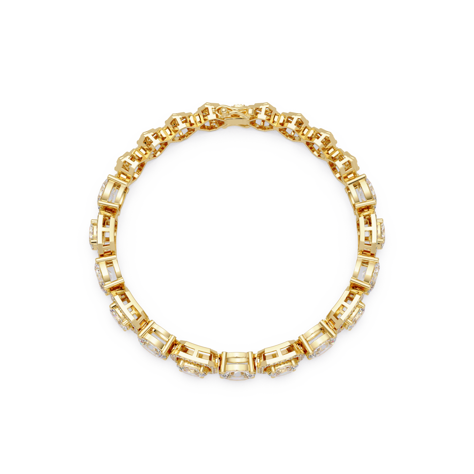 Luxury Oval & Cushion Halo Diamond Tennis Bracelet