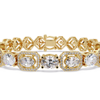 Luxury Oval & Cushion Halo Diamond Tennis Bracelet