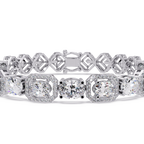 Luxury Oval & Cushion Halo Diamond Tennis Bracelet