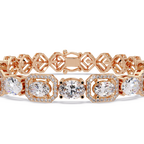 Luxury Oval & Cushion Halo Diamond Tennis Bracelet