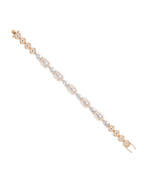 Luxury Pear & Hexagon Halo Diamond Tennis Bracelet