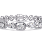 Luxury Pear & Hexagon Halo Diamond Tennis Bracelet