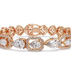 Luxury Pear & Hexagon Halo Diamond Tennis Bracelet