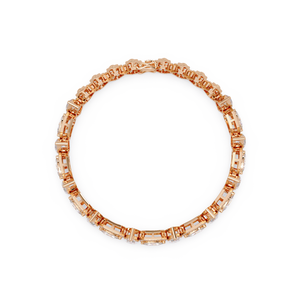 Luxury Marquise & Oval Halo Diamond Tennis Bracelet