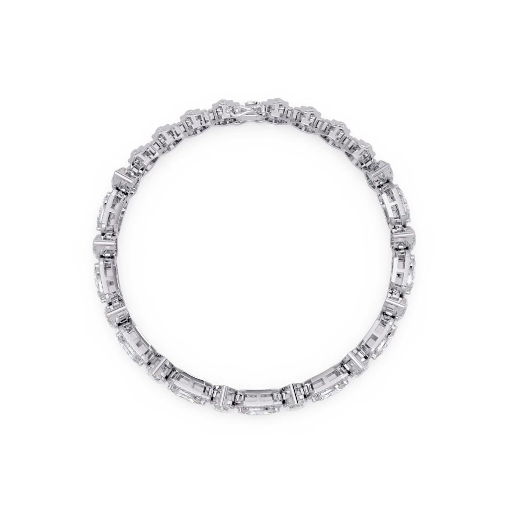 Luxury Marquise & Oval Halo Diamond Tennis Bracelet