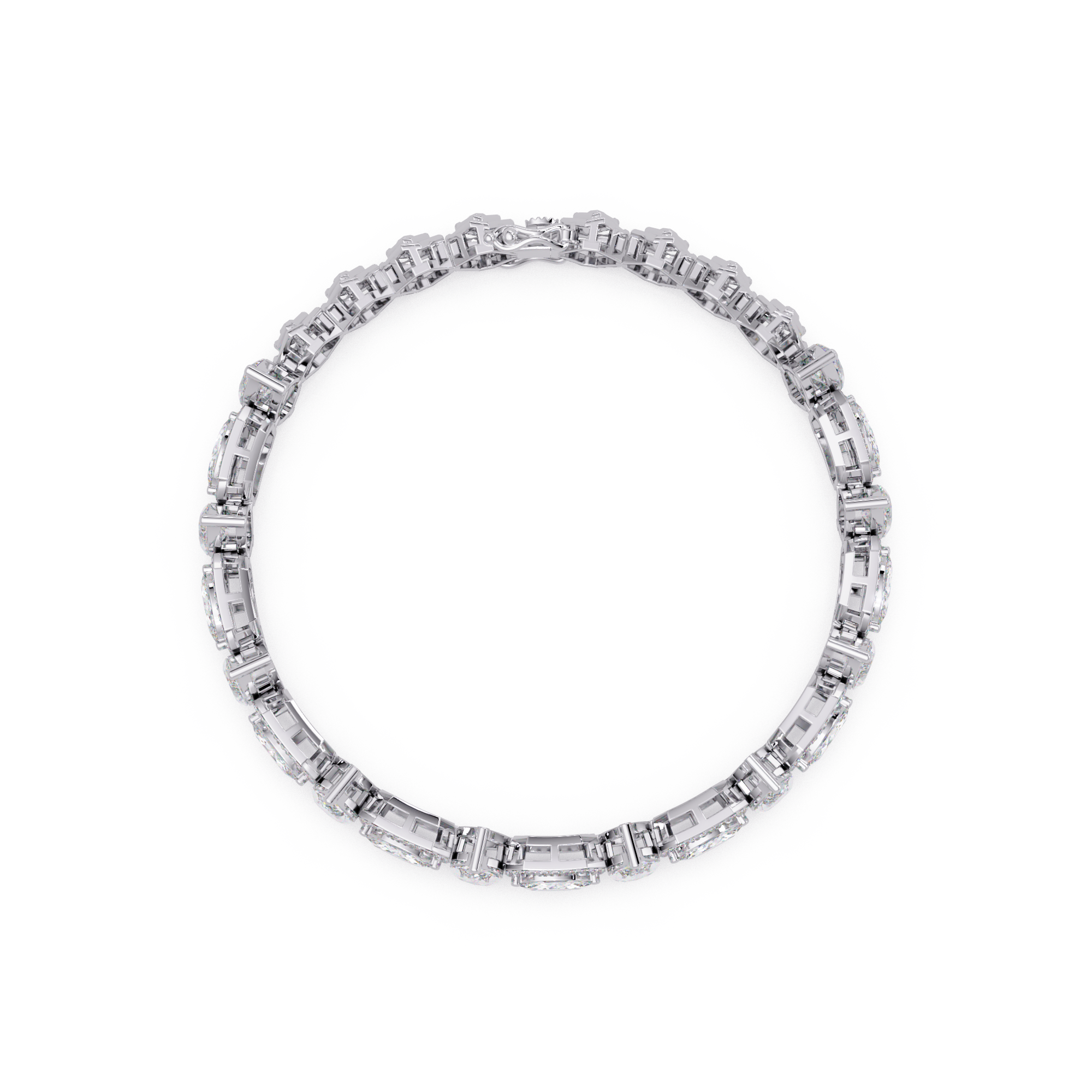 Luxury Marquise & Oval Halo Diamond Tennis Bracelet