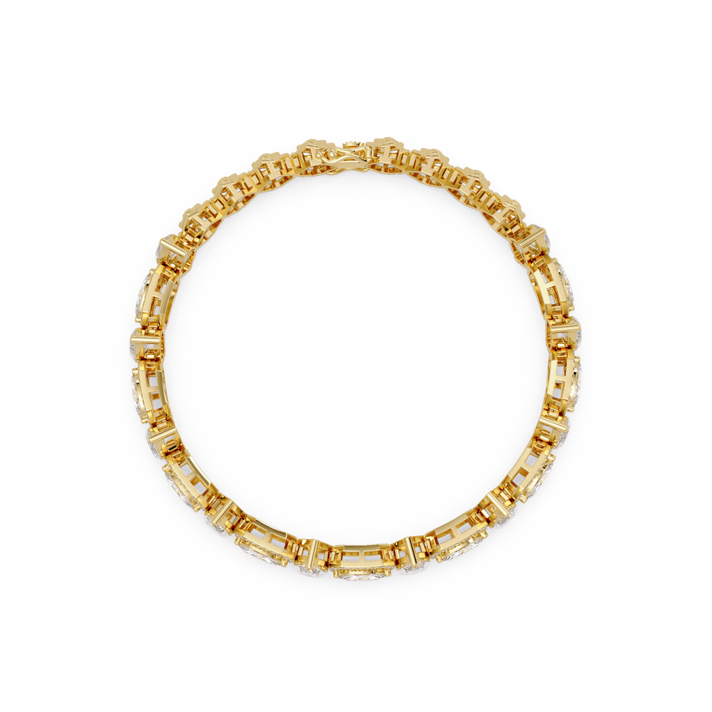 Luxury Marquise & Oval Halo Diamond Tennis Bracelet