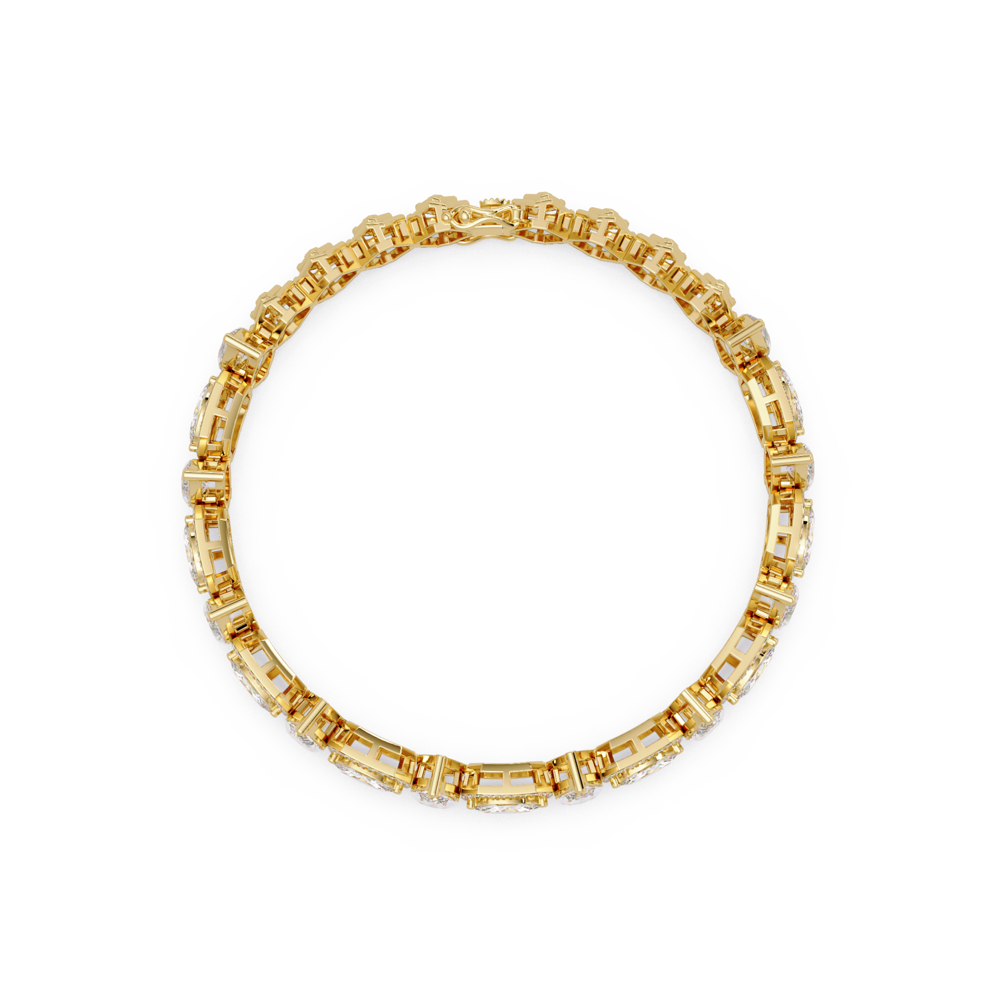 Luxury Marquise & Oval Halo Diamond Tennis Bracelet