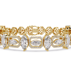 Luxury Marquise & Oval Halo Diamond Tennis Bracelet