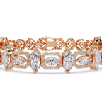 Luxury Marquise & Oval Halo Diamond Tennis Bracelet