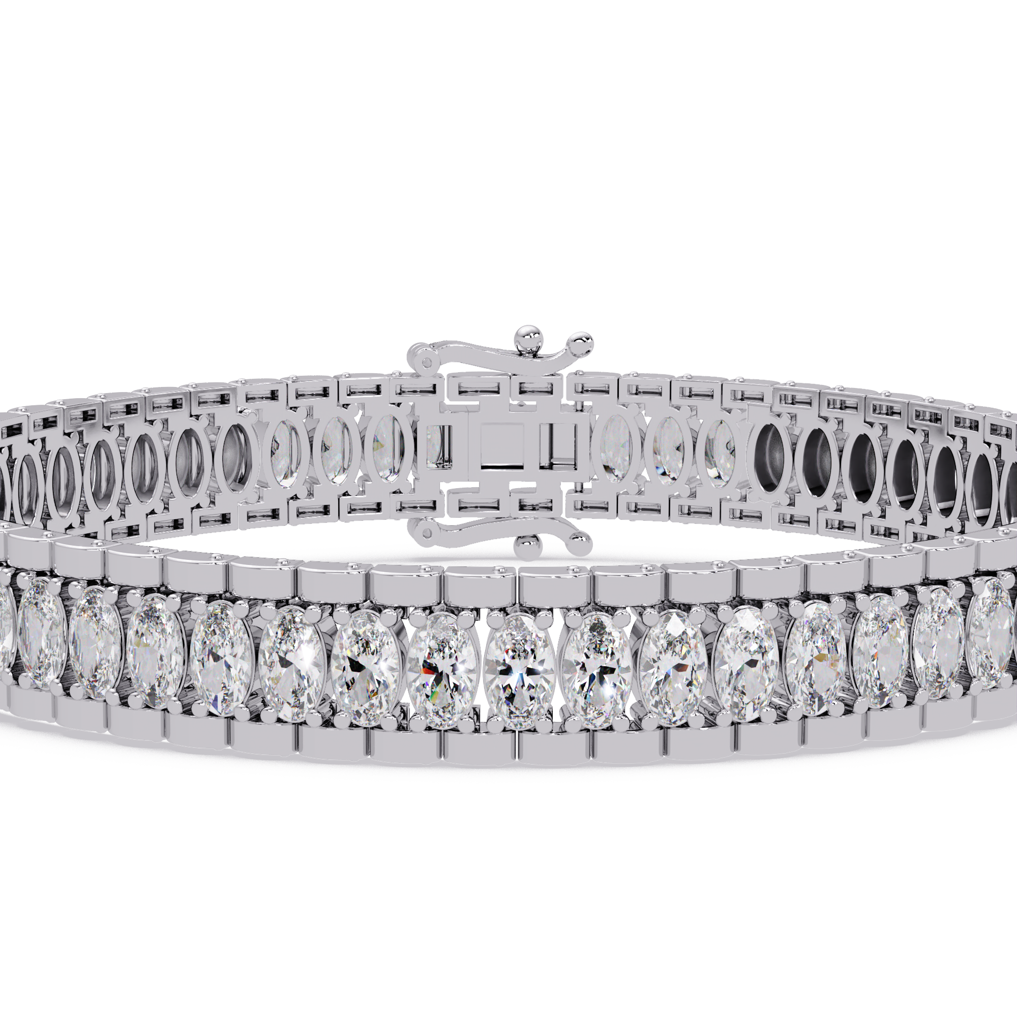 Oval Diamond Tennis Bracelet