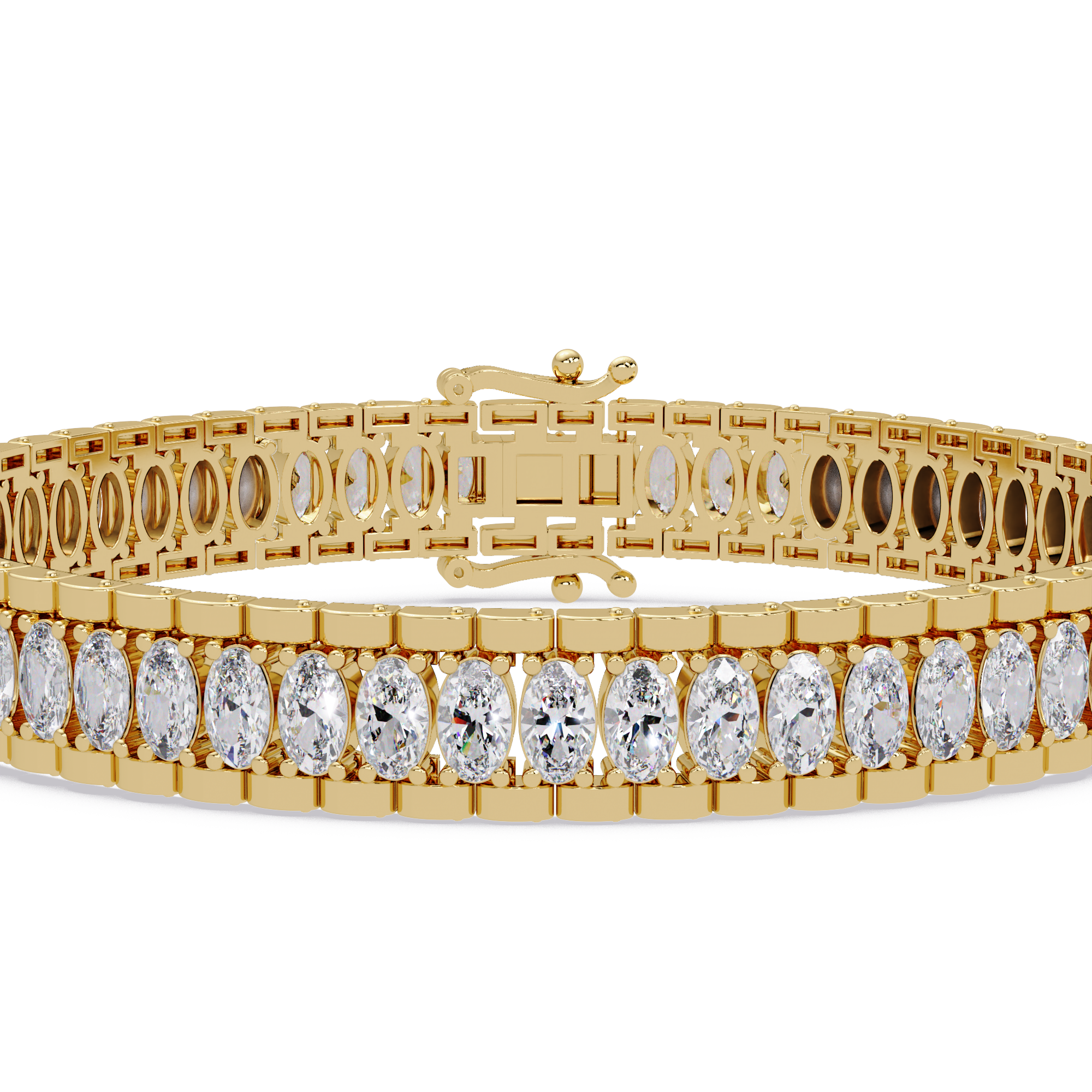 Oval Diamond Tennis Bracelet